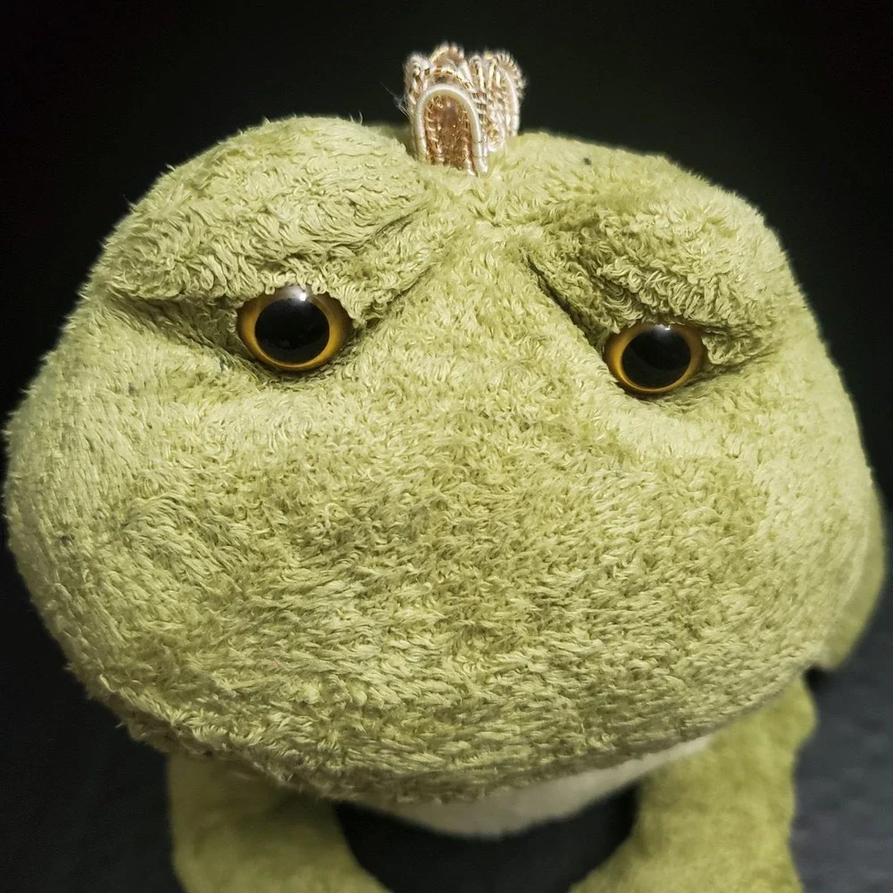 Ty Classic Frog Plush Light Green Prince Princess Crown KISSED 2006 No Tush Tags